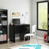 South Shore Axess 69"H 5-Shelf Narrow Bookcase, Pure Black