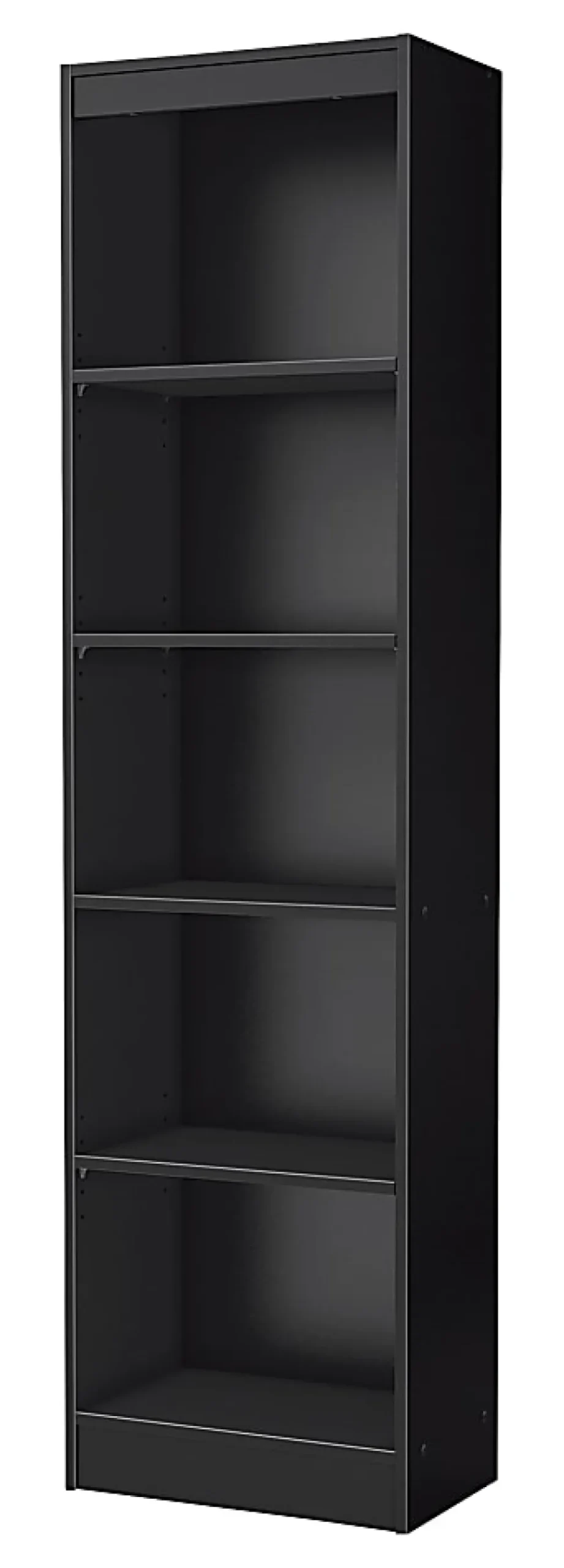 South Shore Axess 69"H 5-Shelf Narrow Bookcase, Pure Black