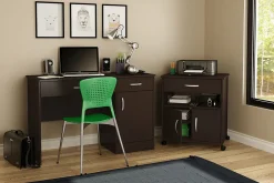 South Shore Axess Printer Cart On Wheels, Chocolate