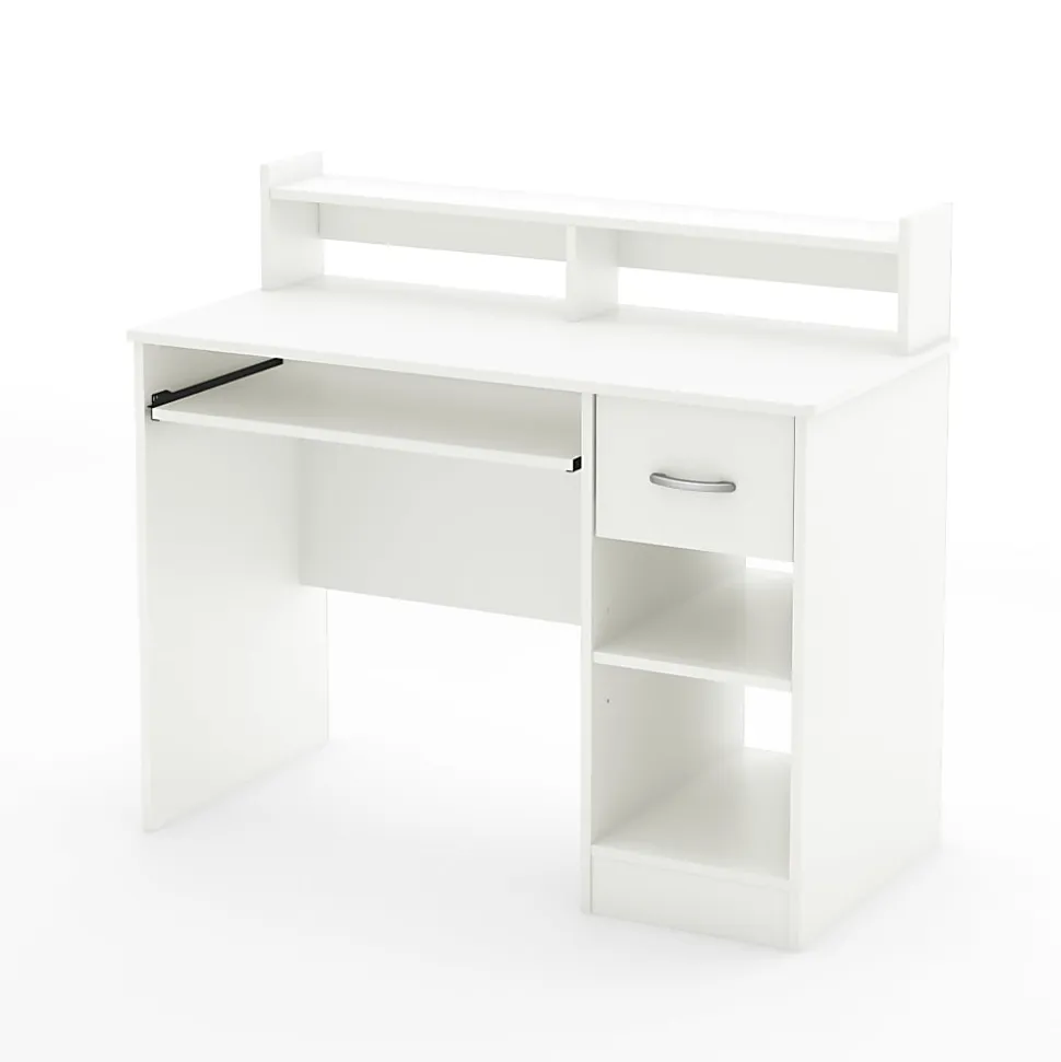 South Shore Axess 41"W Computer Desk With Keyboard Tray, Pure White
