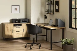 South Shore Ezra 59-1/2”W Rectangle Computer Desk, Nordik Oak, 14670