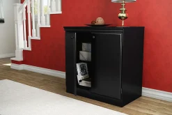 South Shore Furniture Morgan Storage Cabinet, 2-Shelf, Black