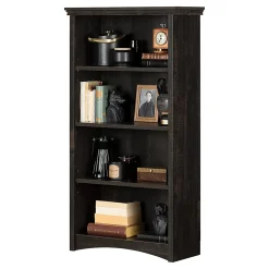 South Shore Gascony 57-3/4"H 4-Shelf Bookcase, Rubbed Black