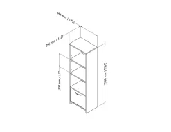 South Shore Step One 55"H 3-Shelf Bookcase, Pure Black