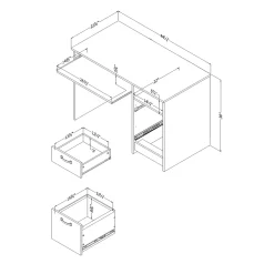 South Shore Tassio 45"W Computer Desk, Gray Oak