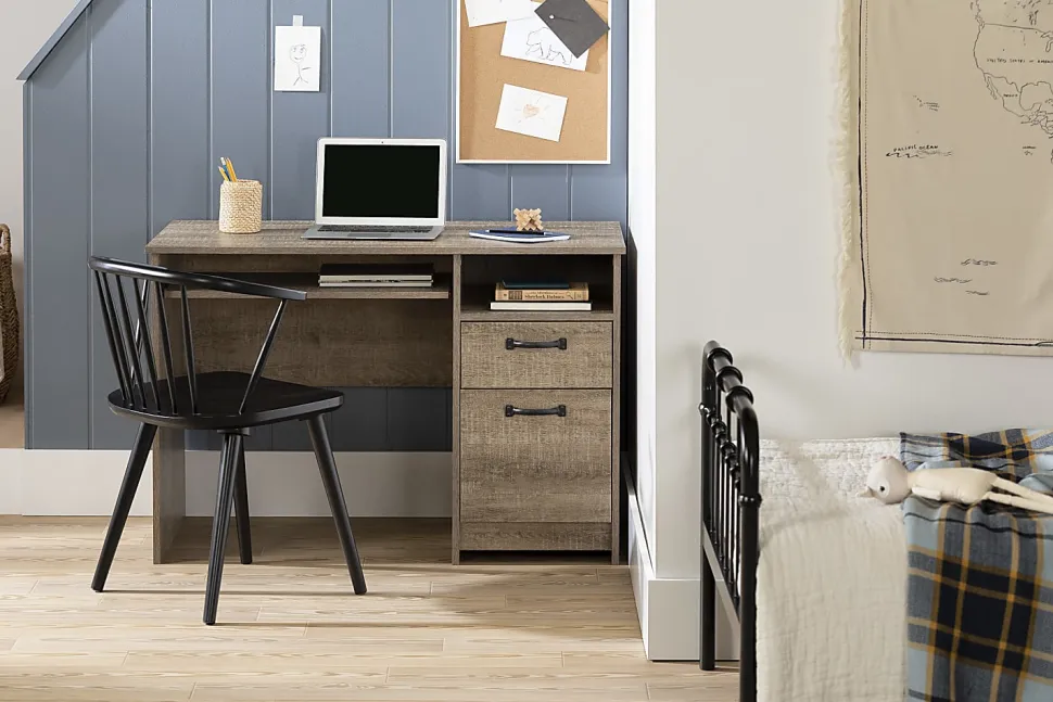 South Shore Tassio 44" W Rectangular Desk, Weathered Oak
