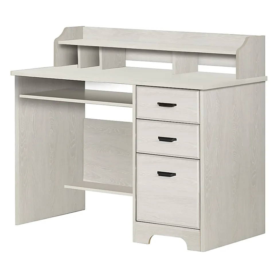 South Shore Versa 45"W Computer Desk With Hutch, Winter Oak