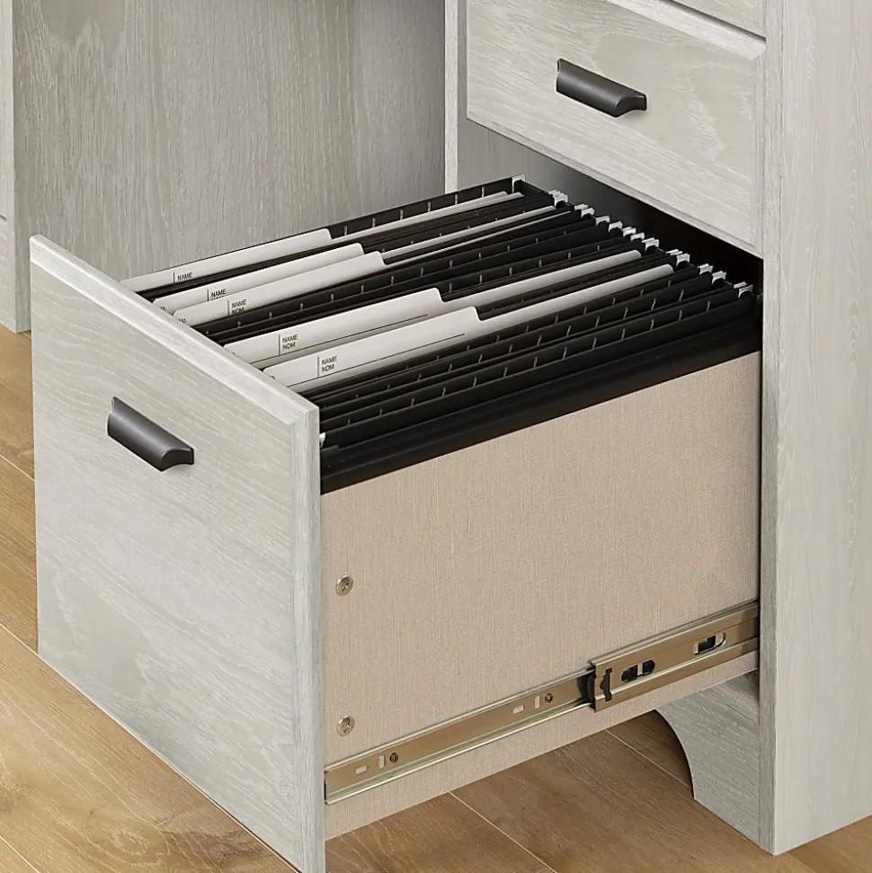 South Shore Versa 45"W Computer Desk With Hutch, Winter Oak