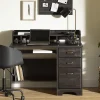 South Shore Versa 45"W Computer Desk With Hutch, Rubbed Black