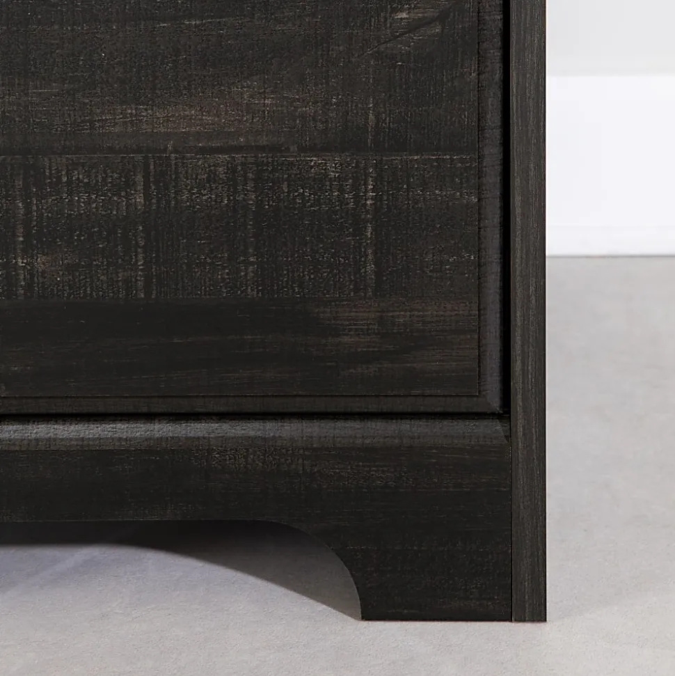 South Shore Versa 45"W Computer Desk With Hutch, Rubbed Black