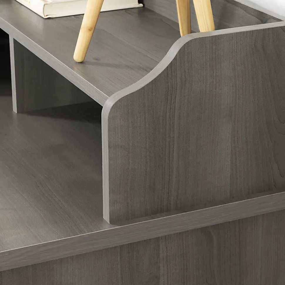 South Shore Versa 45"W Computer Desk With Hutch, Gray Maple
