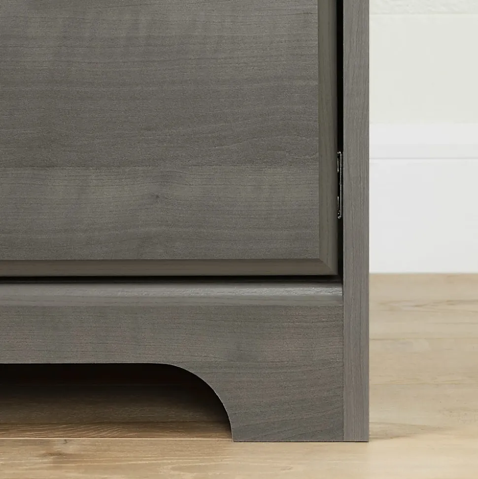 South Shore Versa 45"W Computer Desk With Hutch, Gray Maple