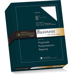 Southworth® 100% Cotton Business Multi-Use Printer & Copy Paper, 1 Ream, White, Letter (8.5