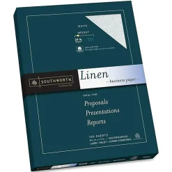 Southworth® 25% Cotton Linen Business Paper, White, Letter (8.5