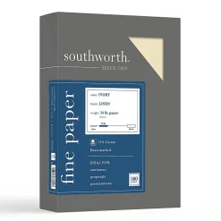 Southworth® 25% Cotton Linen Business Paper, Ivory, Letter (8.5