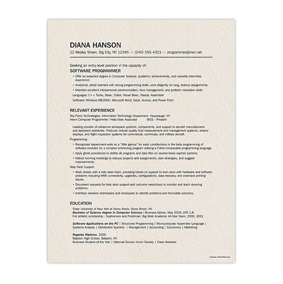 Southworth® 100% Cotton Résumé Paper, 8 1/2" x 11", 32 Lb, 100% Recycled, Almond, Pack Of 100