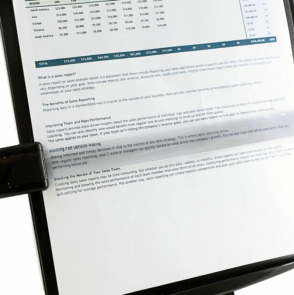 Sparco Adjustable Easel Document Holder - 10" x 2" x 14" - 1 Each - Black
