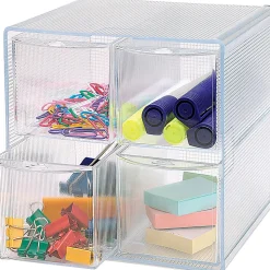 SparcoĀ® 4-Drawer Storage Organizer, 6"H x 6"W x 7 5/16"D, Clear