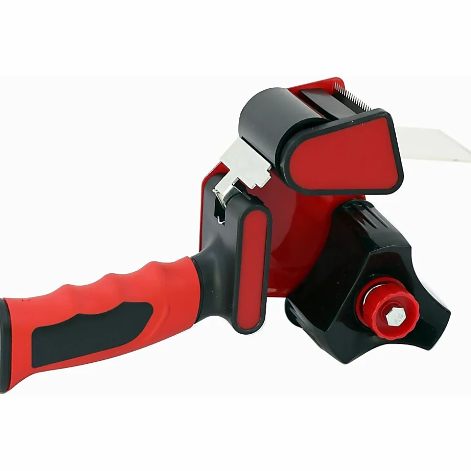 Sparco Handheld Tape Dispenser - 3" Core - Refillable - Ergonomic Design, Adjustable Tension Mechanism, Durable - Red, Black - 1 Each