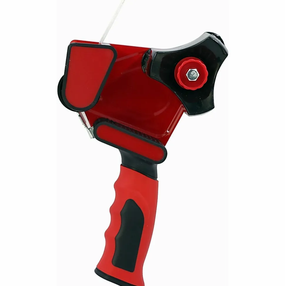 Sparco Handheld Tape Dispenser - 3" Core - Refillable - Ergonomic Design, Adjustable Tension Mechanism, Durable - Red, Black - 1 Each