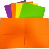 Sparco Leatherette 2-Pocket Letter Portfolio Folders, 8-1/2" x 11", Assorted Colors, Box Of 25 Folders