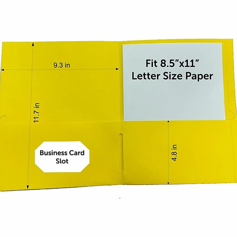 Sparco Leatherette 2-Pocket Letter Portfolio Folders, 8-1/2" x 11", Assorted Colors, Box Of 25 Folders