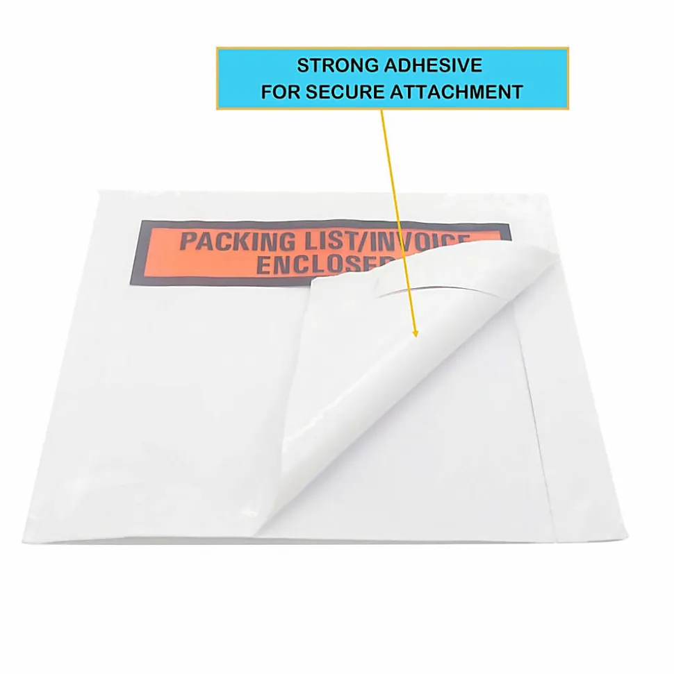 Sparco Pre-Labeled Waterproof Packing Envelopes - Packing List - 4 1/2"x 5 1/2" - Self-adhesive Seal - 41926