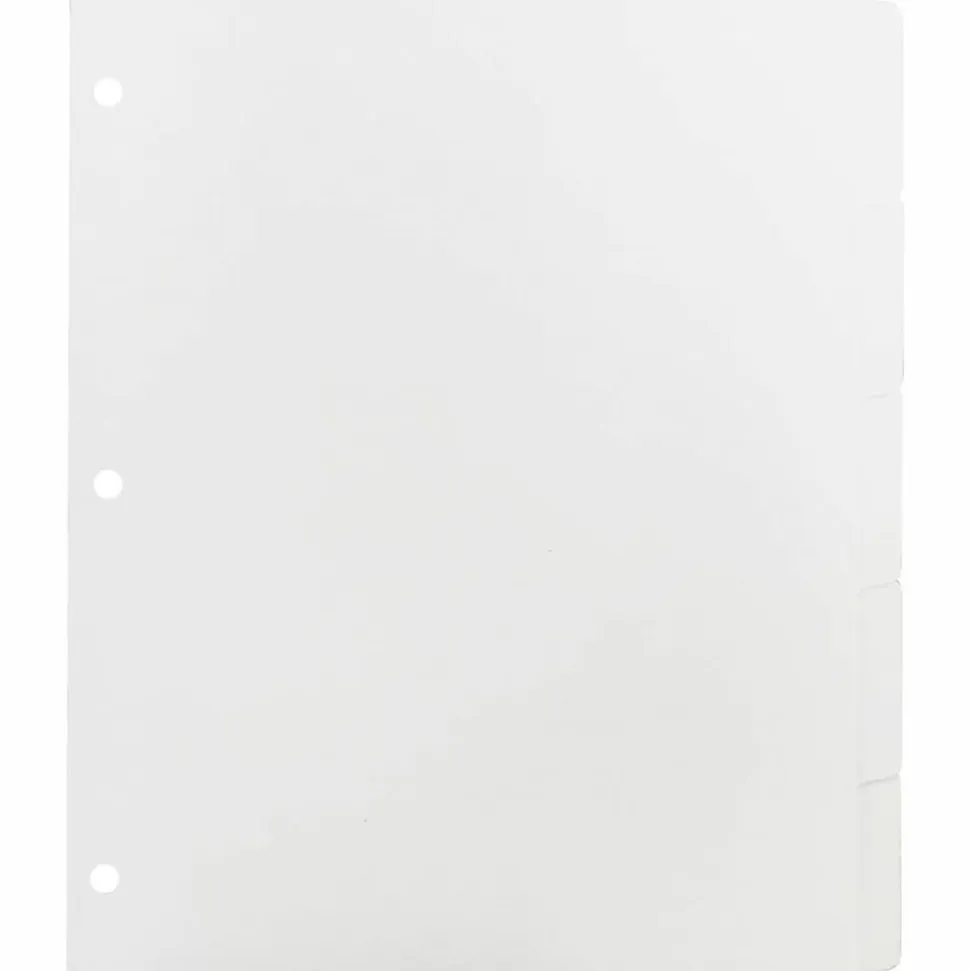 Sparco Print-On Tab Dividers, 3-Hole Punched, White, Box Of 50