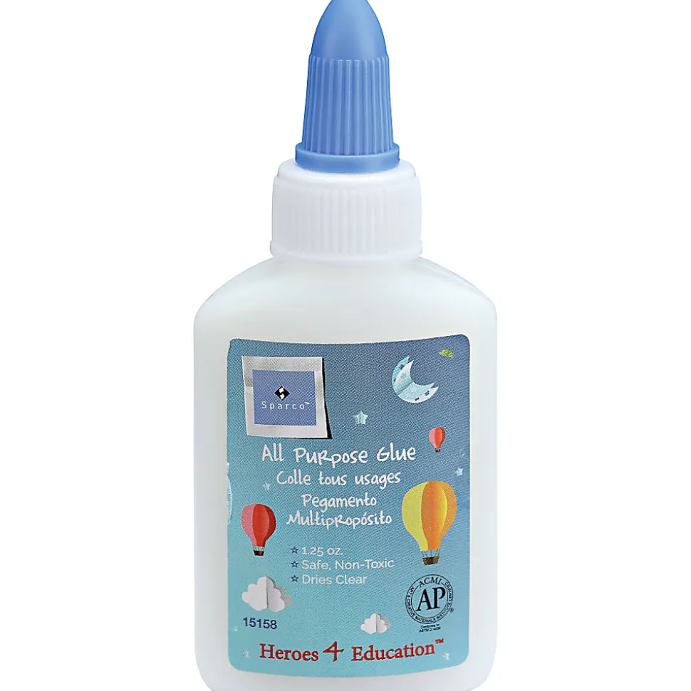 Sparco Washable School Glue, 1.25 Oz, White, Box Of 12 Bottles