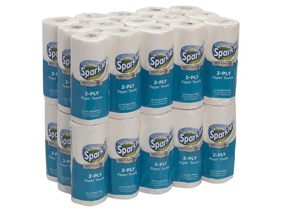 Sparkle® Professional Series by GP PRO 2-Ply Kitchen Paper Towels, 70 Sheets Per Roll, Pack Of 30 Rolls
