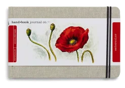 Speedball Handbook Watercolor Journal, 5-1/8" x 8", Unruled, 60 Sheets, Natural Linen