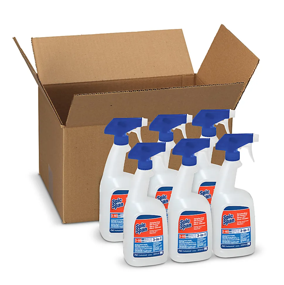 Spic And Span Disinfecting All-Purpose Cleaner Spray & Glass Cleaner, 32 Oz, Case Of 6 Bottles