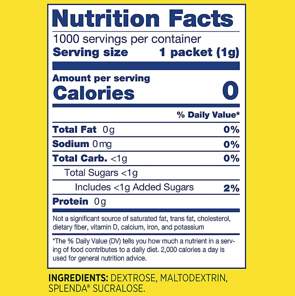 Splenda Sweetener Packets, Box of 1,000