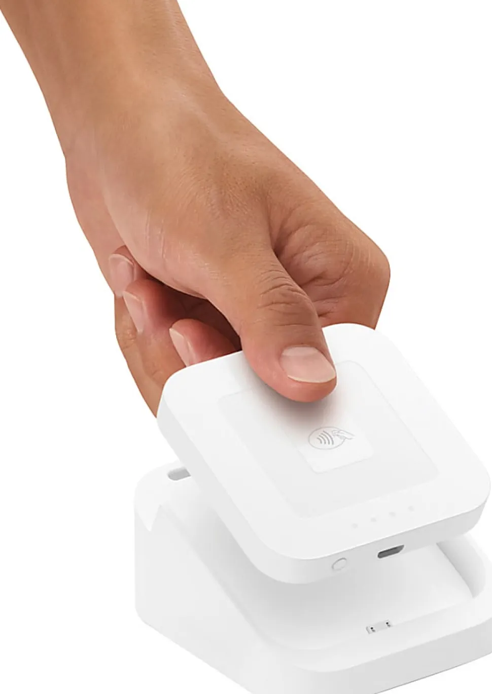 Square Dock Station For Square Contactless And Chip Reader, 2 1/2"H x 4 1/2"W x 4 1/2"D, White, 8132358