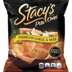 Stacy's Parmesan Garlic & Herb Pita Chips, 1.5 Oz, Pack Of 24