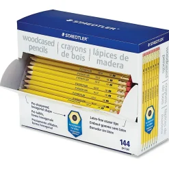 Staedtler® Woodcased Pre-Sharpened Pencils, 2 mm, #2HB, Yellow, Pack Of 144 Pencils