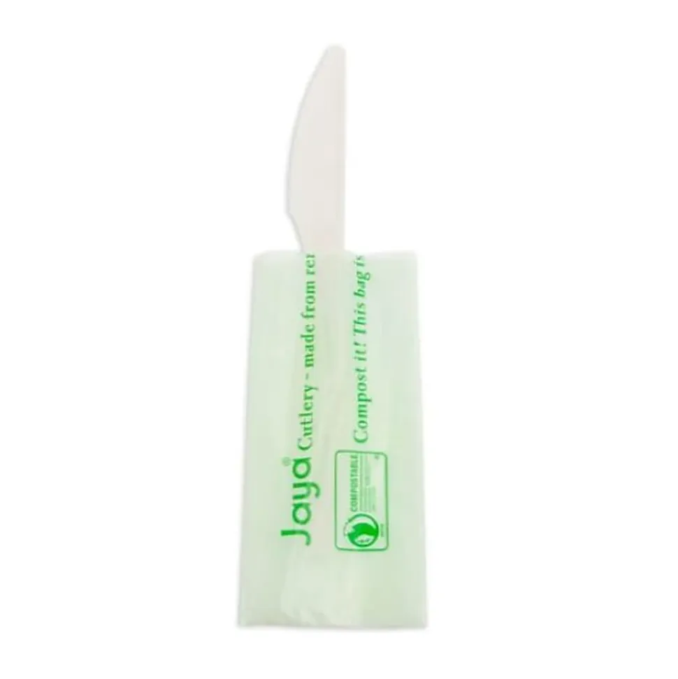StalkMarket Compostable Cutlery Knives, Pearlescent White, Pack of 750
