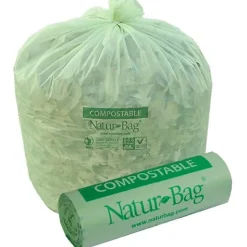StalkMarket 0.8 Mil Compostable Trash Liners, 33 Gallons, Box Of 200 Bags