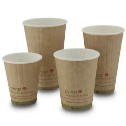 StalkMarket Planet+ Compostable Hot Cups, Double Wall, 8 Oz, Brown, Pack Of 1,000 Cups