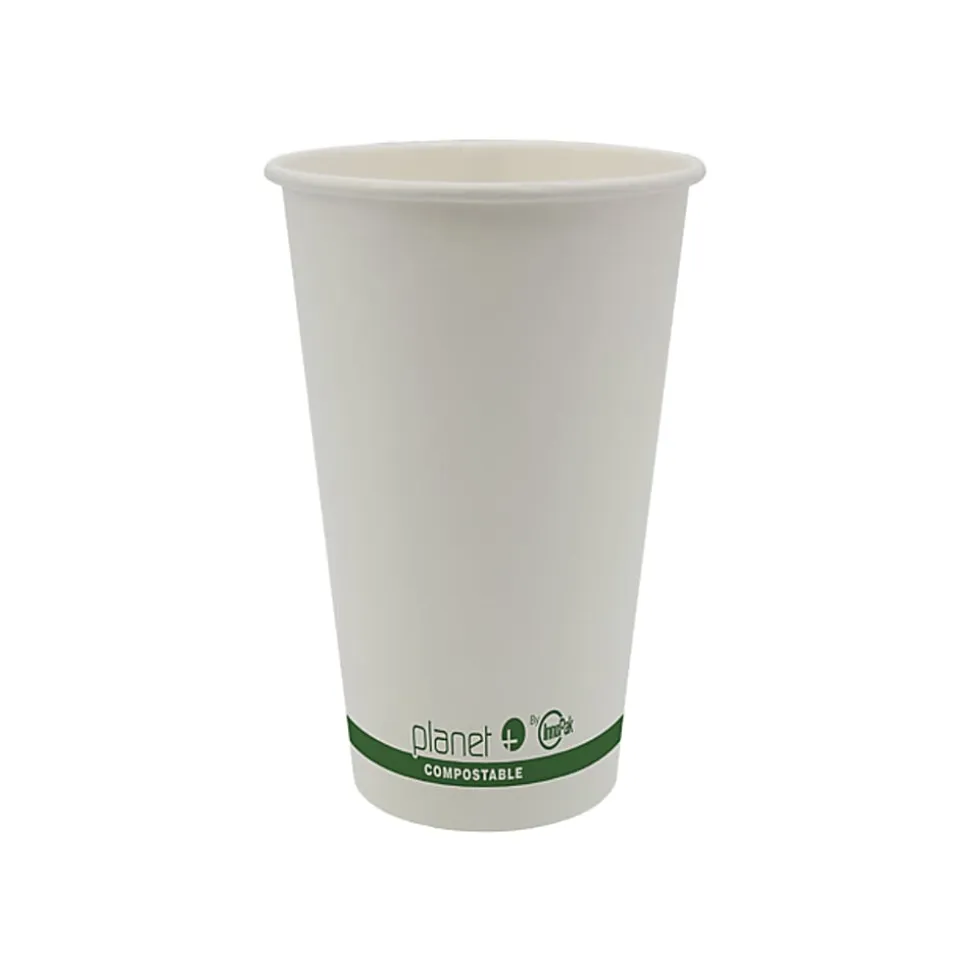 StalkMarket Planet+ Compostable Hot Cups, 16 Oz, White, Pack Of 1,000 Cups