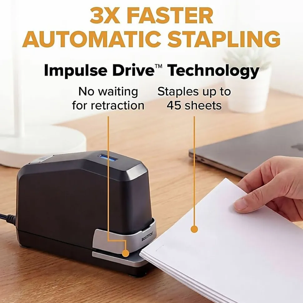 Stanley Bostitch Bostitch B8 Impulse 45 Electric Stapler, Black