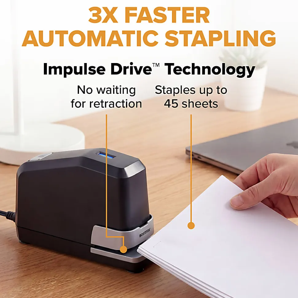 Stanley Bostitch Bostitch B8 Impulse 45 Electric Stapler, Black