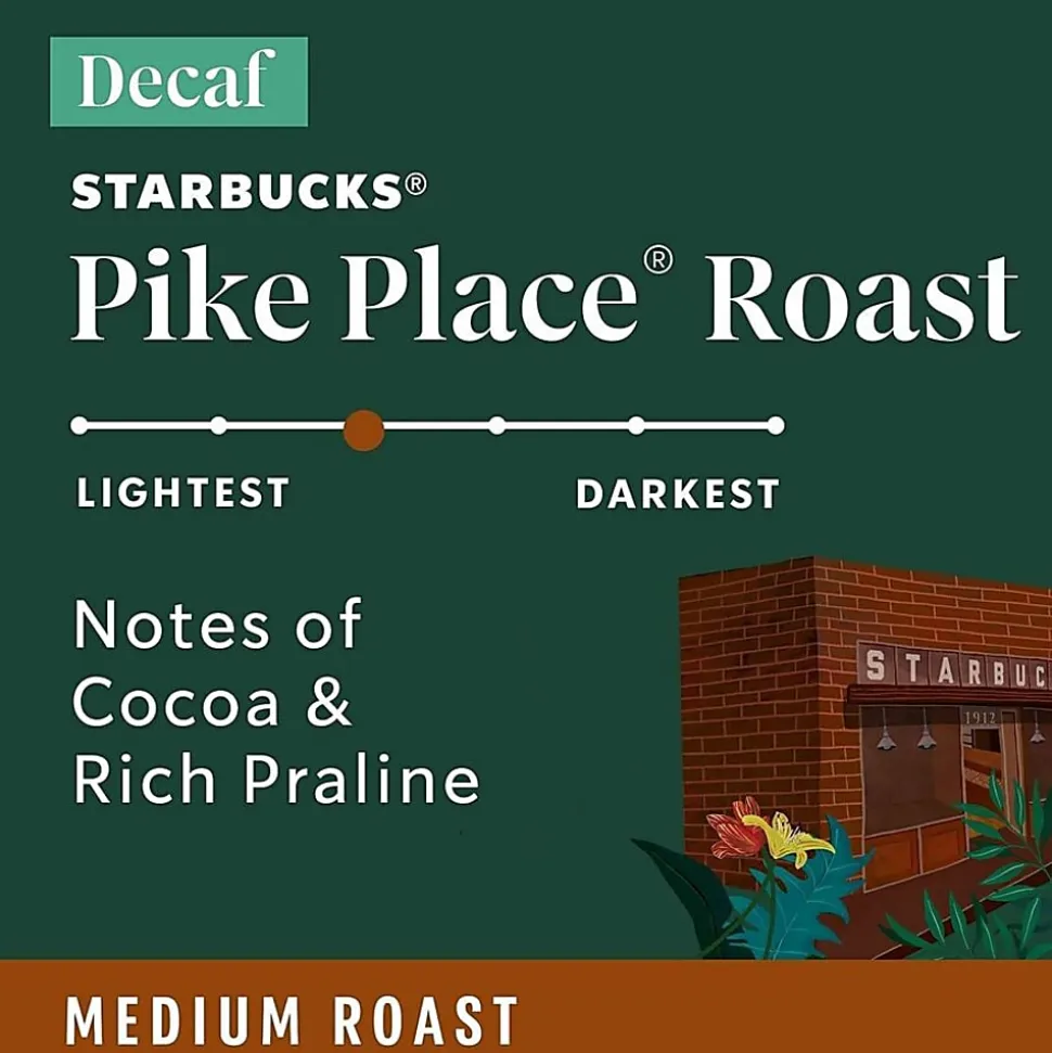 Starbucks® K-Cup Decaf Pike Place Roast Coffee, 24/Pack, 4/Box, 12434952CT