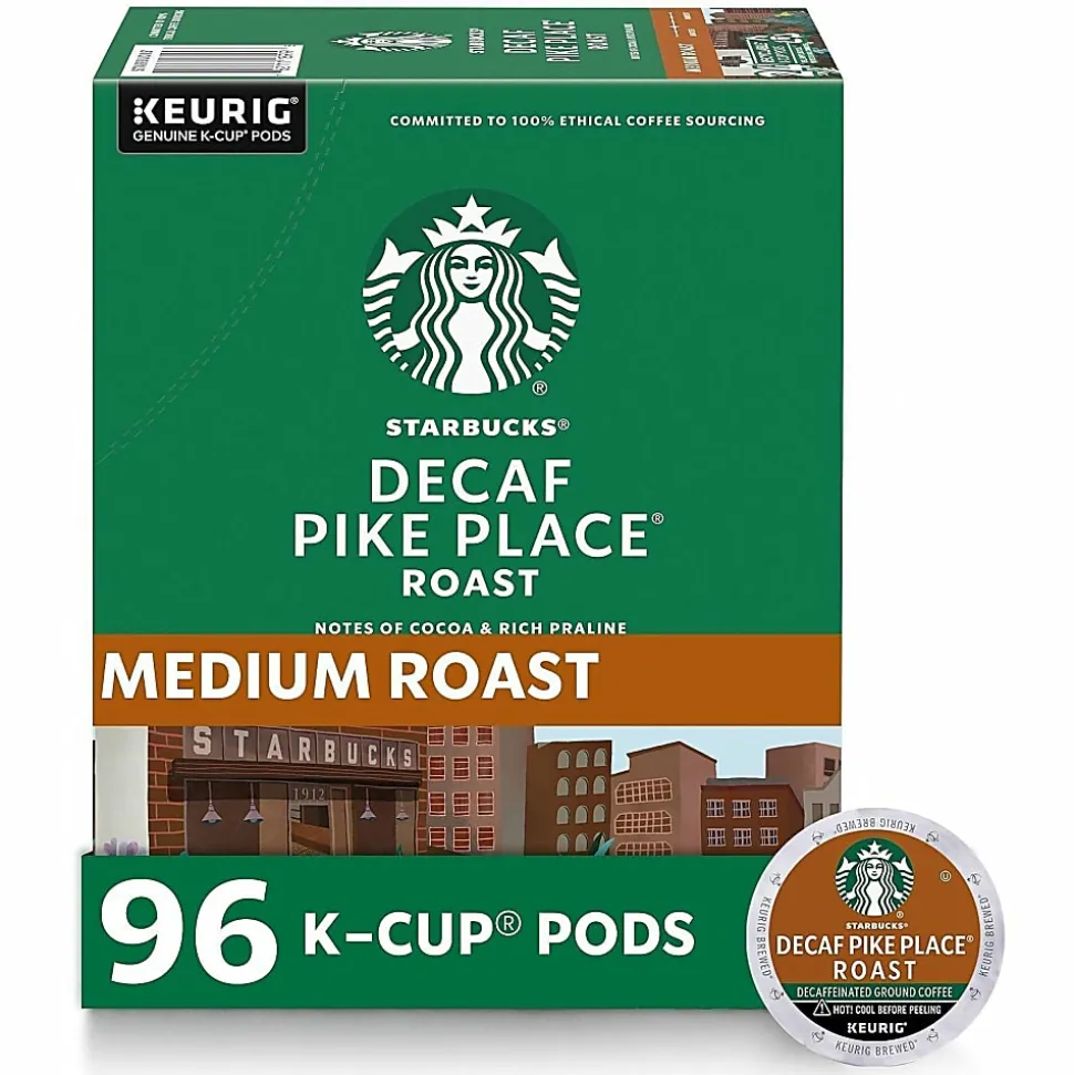 Starbucks® K-Cup Decaf Pike Place Roast Coffee, 24/Pack, 4/Box, 12434952CT