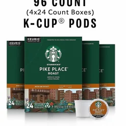 Starbucks® K-Cup Pike Place Roast Coffee - Compatible with Keurig Brewer - Medium - K-Cup - Pike Place Roast - 24/Box - 4 / Carton