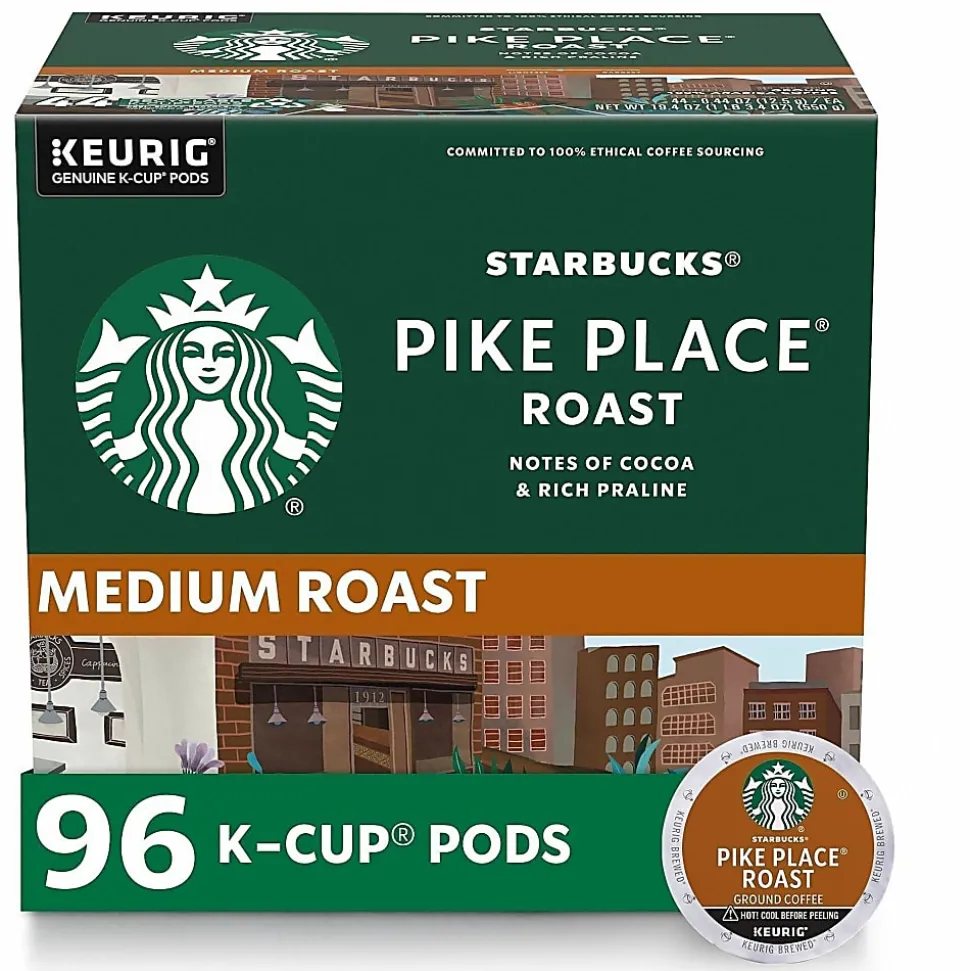 Starbucks® K-Cup Pike Place Roast Coffee - Compatible with Keurig Brewer - Medium - K-Cup - Pike Place Roast - 24/Box - 4 / Carton