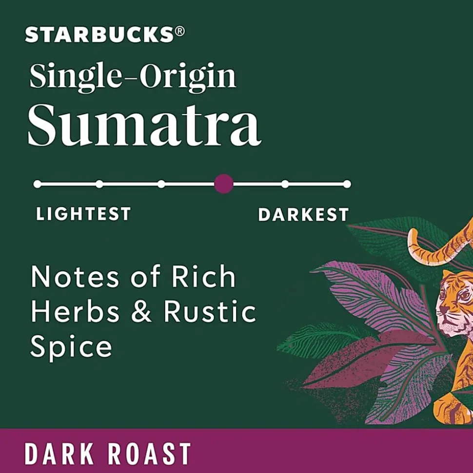 Starbucks® K-Cup Sumatra Coffee - Compatible with Keurig Brewer - Dark - K-Cup - Sumatra - 24 / Box
