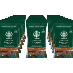 Starbucks® Pike Place Ground Coffee, Dark Roast, 2.5 Oz Per Bag, Box Of 18 Packets