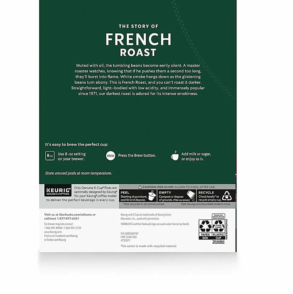 Starbucks® Single-Serve Coffee K-Cup®, French Roast, Carton Of 24