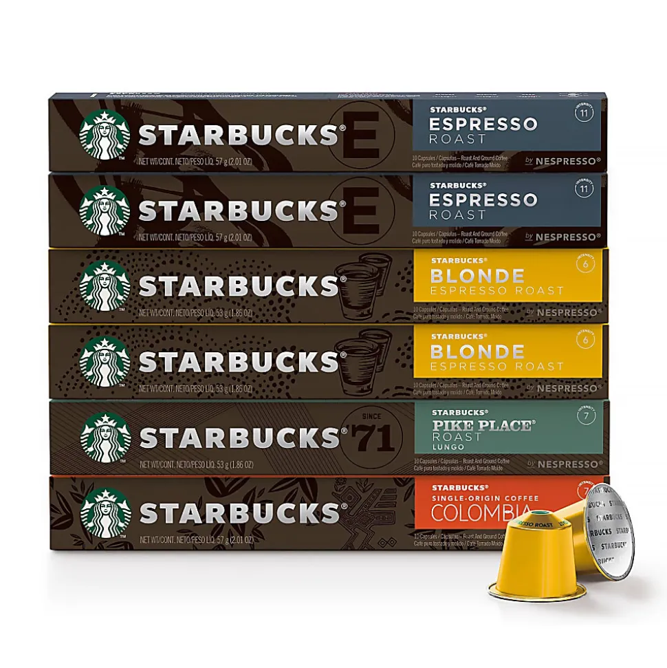 Starbucks® Single-Serve Coffee Freshpacks, Variety Pack, Carton Of 60, 6 x 10 Per Box